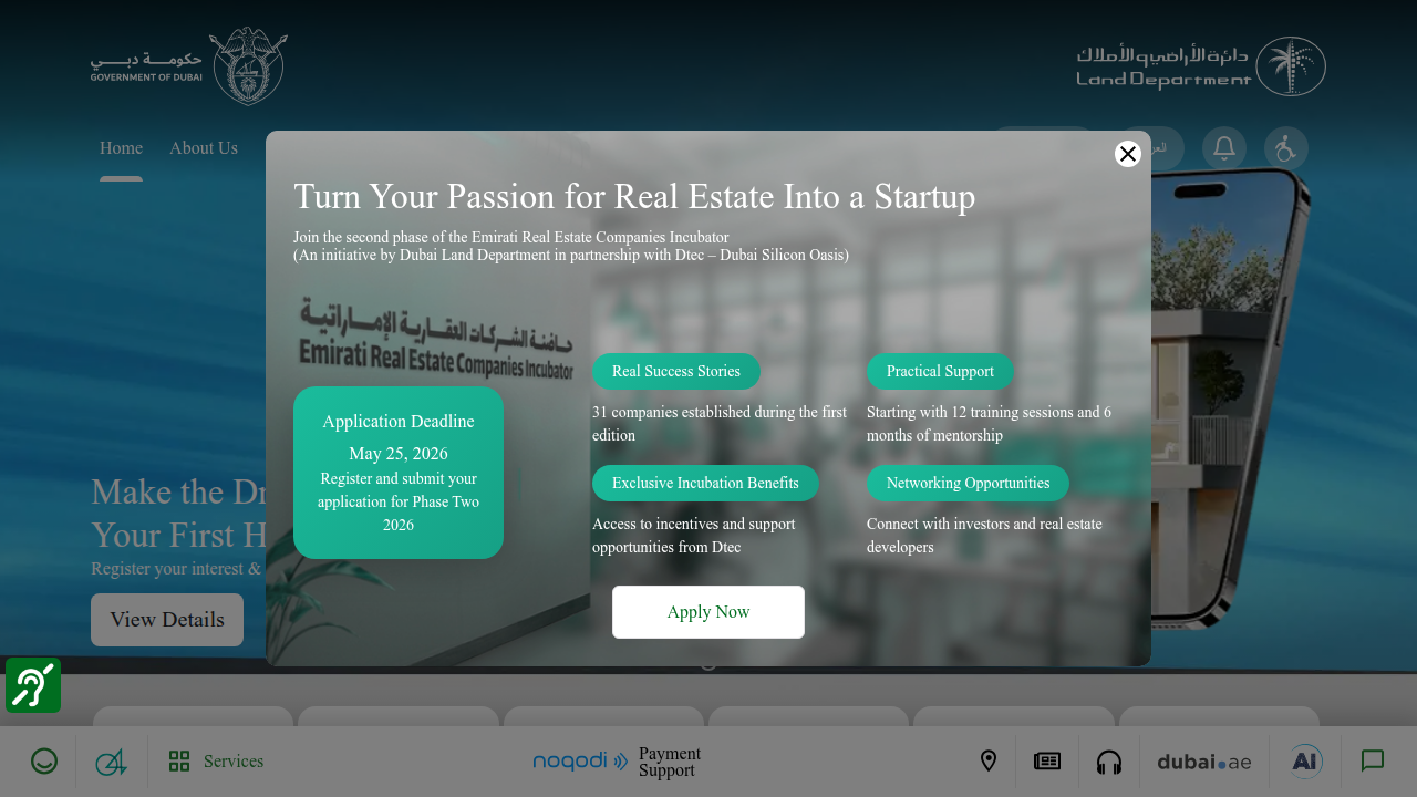 The official website of the Dubai Land Department, the authority for property registration.