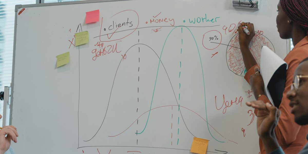 A diverse team collaborating around a whiteboard, depicting modern strategies and transparent processes in real estate.