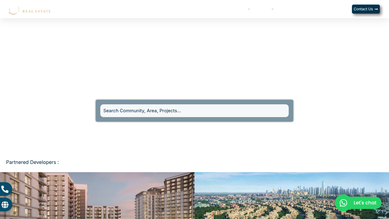 Screenshot of the Magus Properties website, providing insights into the Dubai property market.