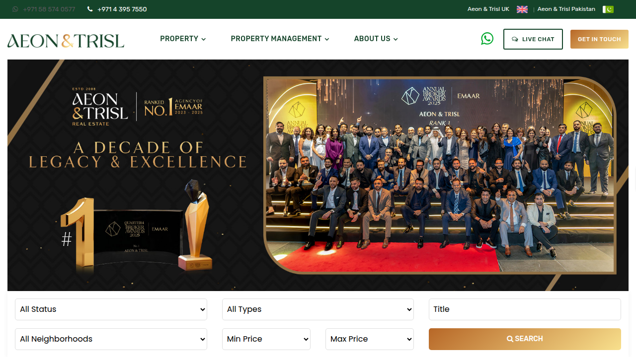 Explore property options and market information on the Aeon & Trisl real estate agency website.